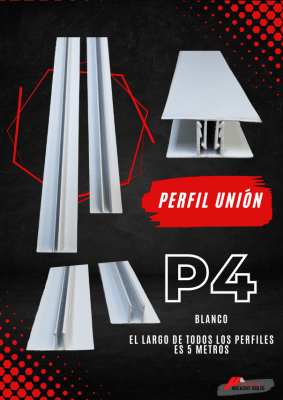 PERFIL UNION DOS PIEZAS P4 BLANCO ALUMINIO 5MT