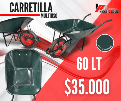 Carretilla Multiuso 60 Lt Verde Oscuro