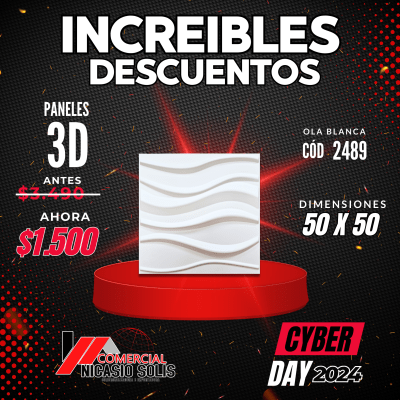 PLACA 3D OLA BLANCA