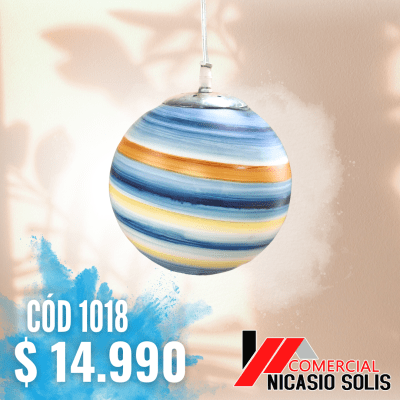Lámpara bola cristal azul2