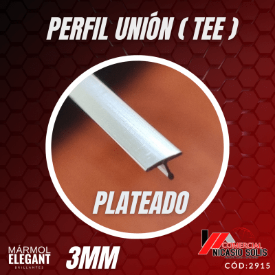 PERFIL TEE UNIÓN PLATEADO