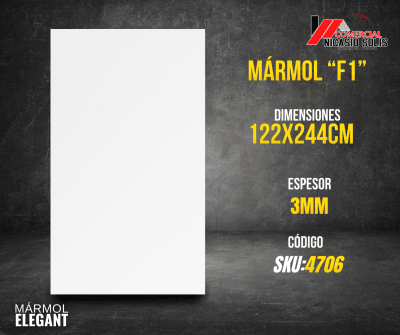 PVC MÁRMOL BLANCO OPACO F1