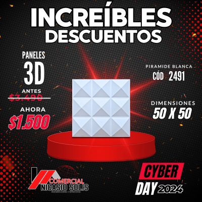 PLACA 3D PIRÁMIDE BLANCA