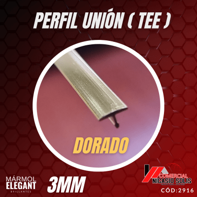 PERFIL TEE UNIÓN DORADO