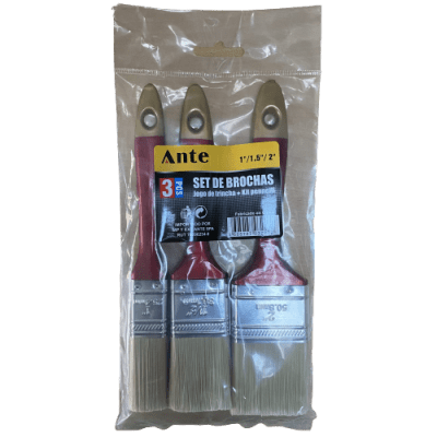 SET DE BROCHAS MANGO DE PLASTICO 3 PCS 1 - 1.5 - 2 PULG