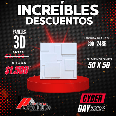 PLACA 3D LOCURA BLANCA