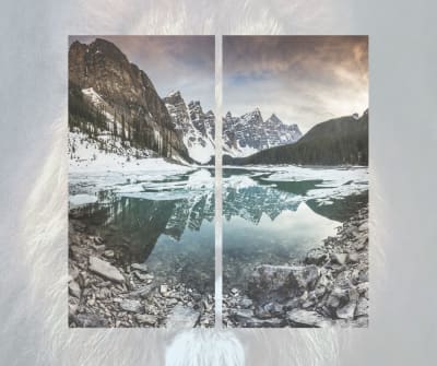 fibro marmol MONTAÑA NIEVE DOS PLANCHAS