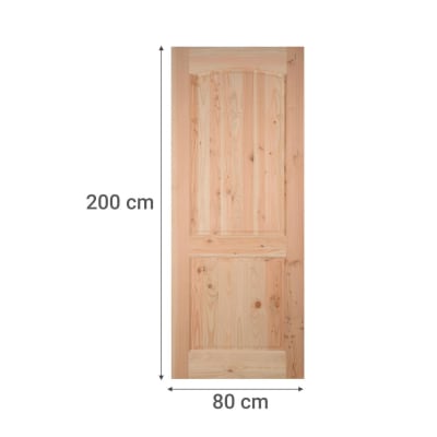 PUERTA DE EXTERIOR PINO OREGON 2 PANELES 200X80CM