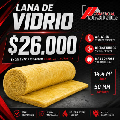 LANA DE VIDRIO 50mm ancho 120x0.5x120