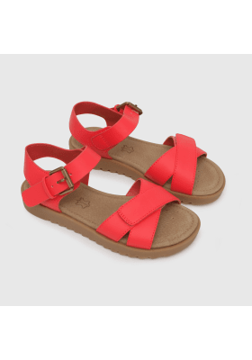 SANDALIA COLLOKY NIÑA ROJA CON HEBILLA Y VELCRO 432602-82