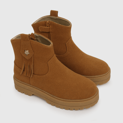 BOTIN COLLOKY DE NIÑA CIERRE FLECOS CAFES ROJIZOS 550602-93