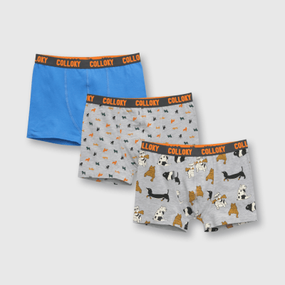 BOXER COLLOKY GRIS MELANGE 3 PACK BXSX0311
