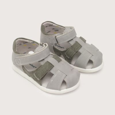 SANDALIA OPALINE NIÑO DOBLE VELCRO GRISES 330902-70
