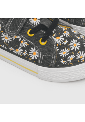 ZAPATILLA COLLOKY NIÑA ESTAMPADA FLORES NEGRO 473603-01