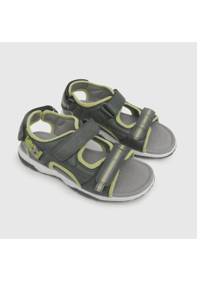 SANDALIA COLLOKY GRISES CON VERDE CON VELCRO 536302-111