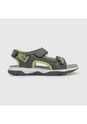 SANDALIA COLLOKY GRISES CON VERDE CON VELCRO 536302-11
