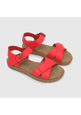 SANDALIA COLLOKY NIÑA ROJA CON HEBILLA Y VELCRO 536202-82