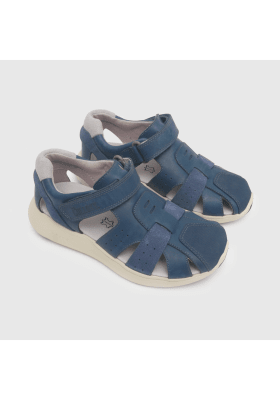 SANDALIA COLLOKY NIÑO AZUL, CUERO VELCRO 535901-50