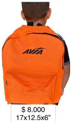 MOCHILA AVIA NARANJA 11-51821-NARANJA TAMAÑO 17X12.5X6