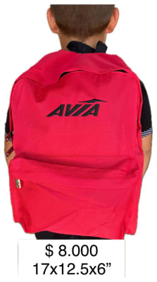 MOCHILA AVIA ROJO 11-51822-ROJA TAMAÑO 17X12.5X6