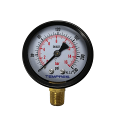 Manómetro Standard Ø 50mm Rango 0 - 20 bar, Inferior