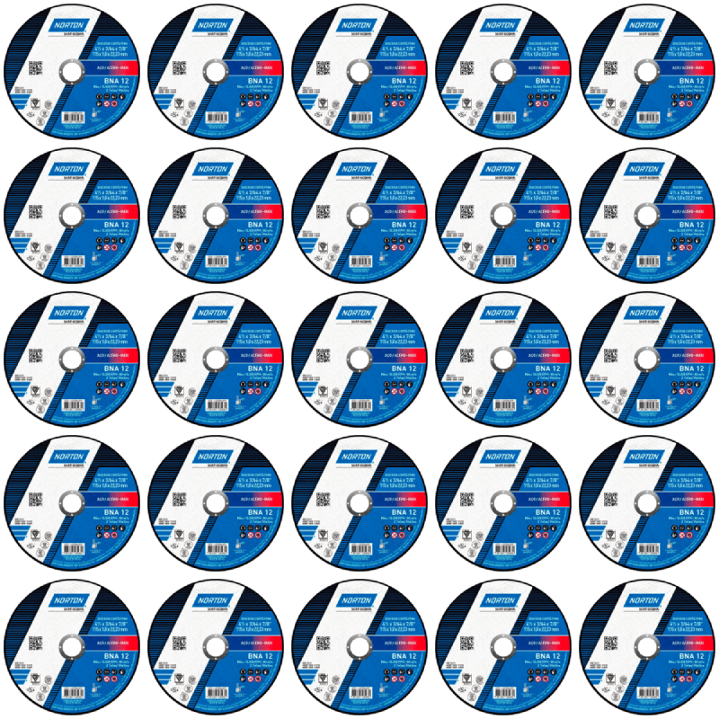 PACK 25 DISCOS CORTE ACERO INOX 4 1/2