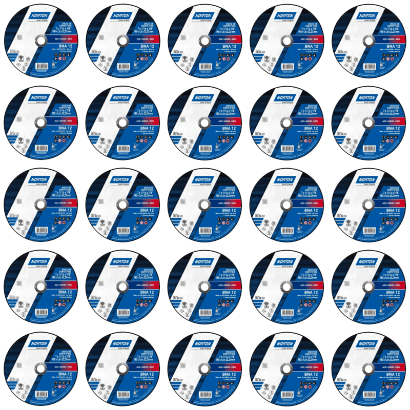 PACK 25 DISCOS CORTE ACERO INOX 7