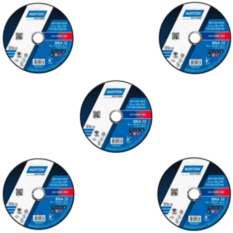PACK 5 DISCOS CORTE ACERO INOX 4 1/2