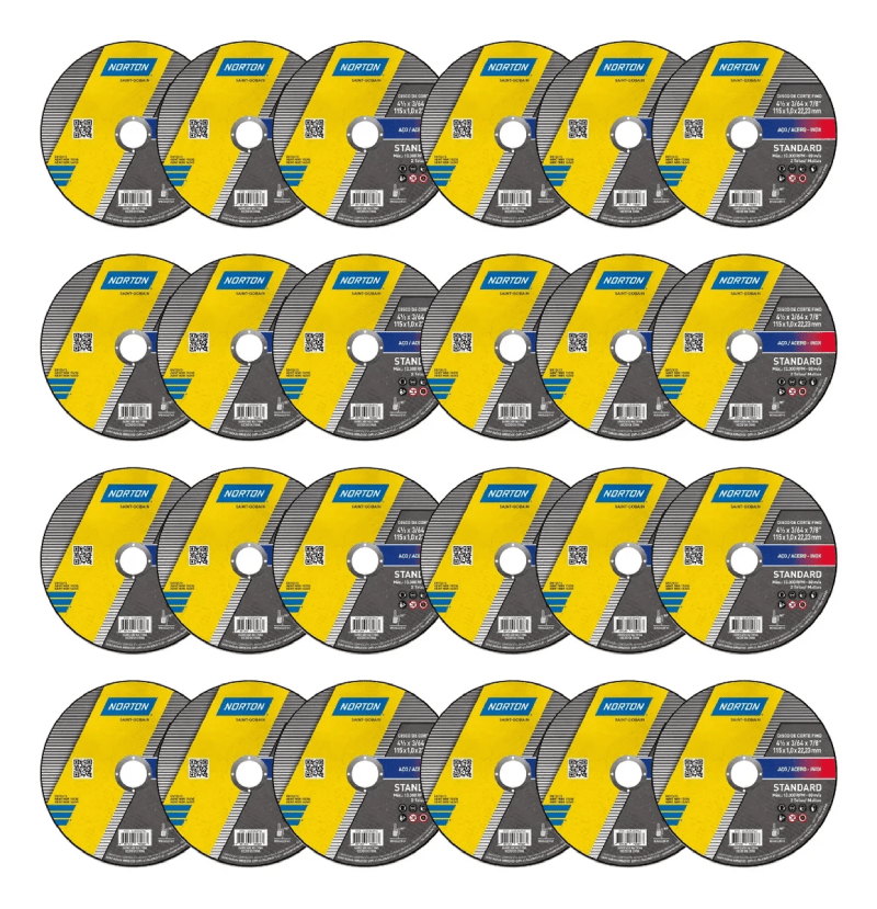 Pack 24 Discos de Corte Acero Inox 4 1/2