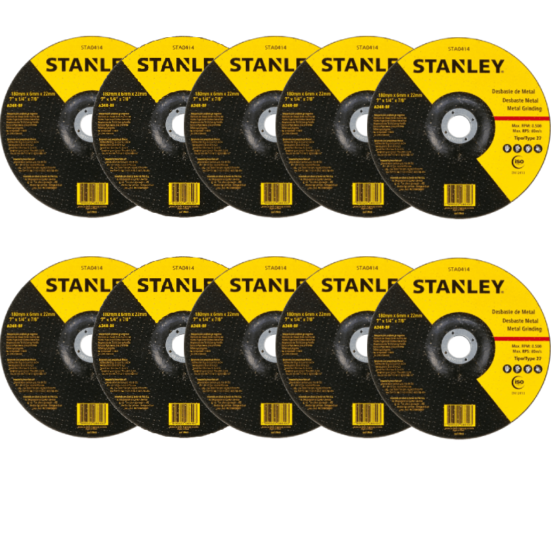 PACK 10 DISCOS DESBASTE METAL 7