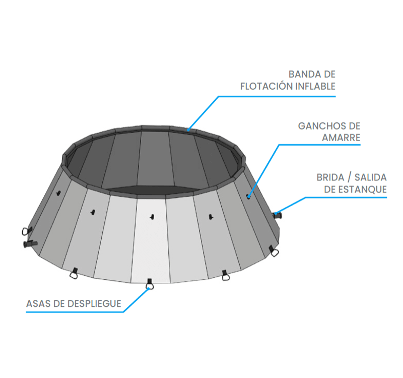 ESTANQUE AUTOSOPORTANTE 10M3 (Ø 3.7 x 1.3m)3