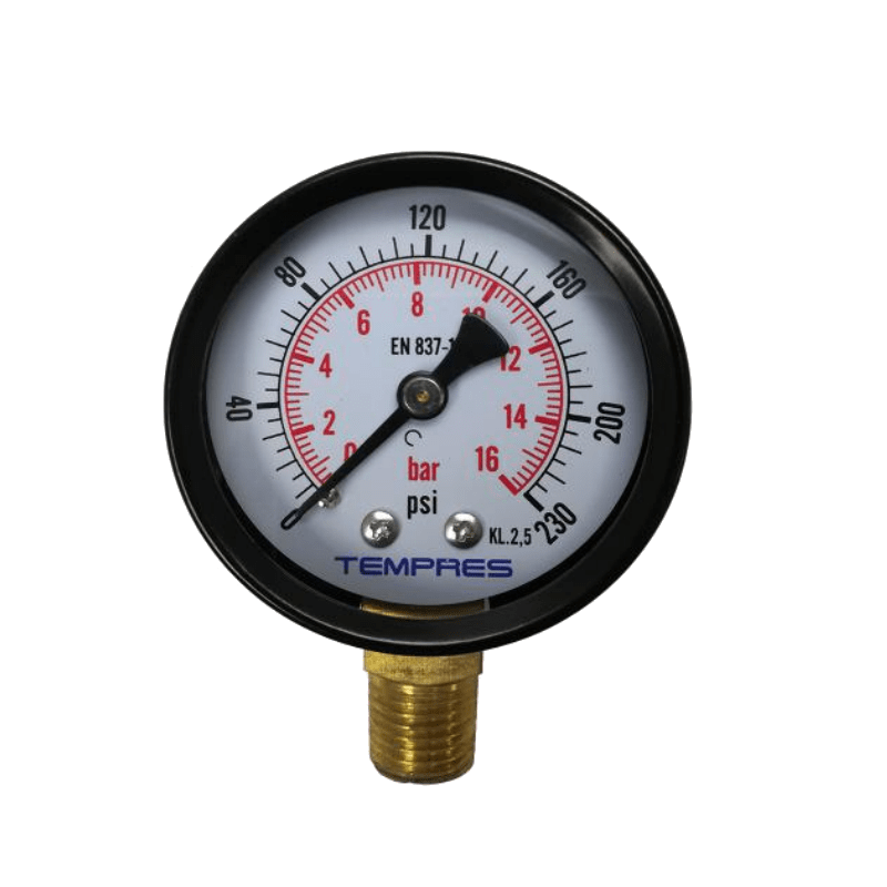 Manómetro Standard Ø 40mm Rango 0 - 40 bar, Inferior 0