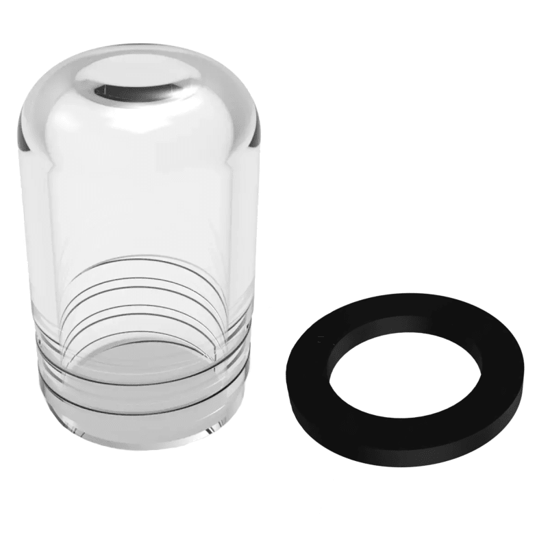 TUBO VISOR TRANSPARENTE CON JUNTA DE GOMA PARA FILTRO VULCANO 0