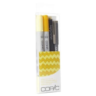 MARCADORES COPIC CIAO - DOODLE PACK YELLOW 4U1
