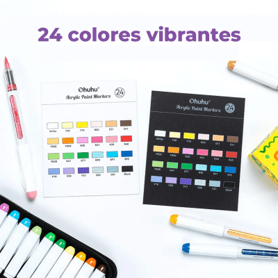 SET MARCADORES ACRILICOS OHUHU - Nahuku 24 colores