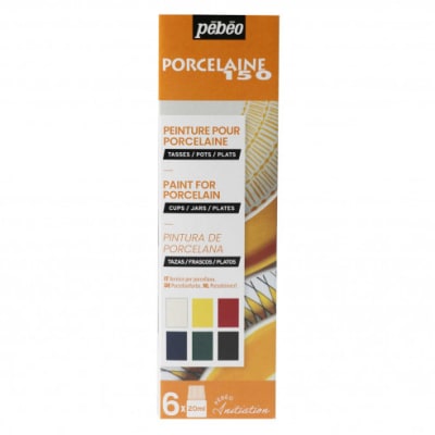 SET PEBEO PORCELAIN 150 Iniciación 1 - 6 colores x 20ml