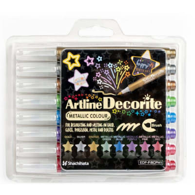 BRUSH PENS ARTLINE DECORITE- SET METALICOS 8 COLORES1