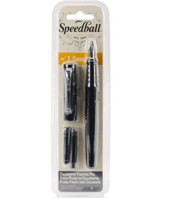 PLUMA FUENTE CALIGRÁFICA SPEEDBALL 1.5 MM + 2 cartuchos1
