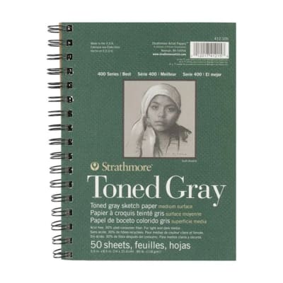 Croquera Strathmore Toned Gray 50 hojas118 grms