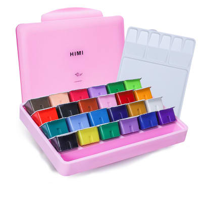 SET GOUACHE MIYA + 3 Pinceles - Set rosado3