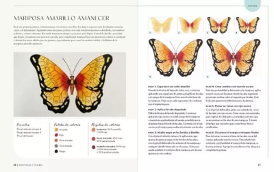 LIBRO EDITORIAL CONTRAPUNTO Mariposas y Flores. Aprende a pintar con acuarela