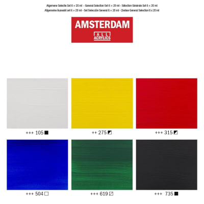 ACRILICOS AMSTERDAM STANDARD SERIES - SET GENERAL SELECTION 6 X 20ML