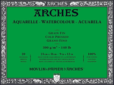 BLOCK ACUARELA ARCHES , GRANO FINO 23X31 CM 100% ALGODÓN1
