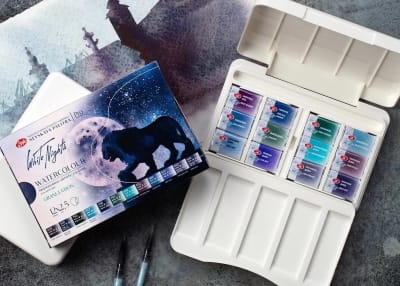 SET ACUARELAS WHITE NIGHTS- 12 colores Granulados