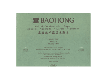 Block Acuarela Baohong G FINO 100 % Algodón |  20 hojas, Variedad de Tamaños1