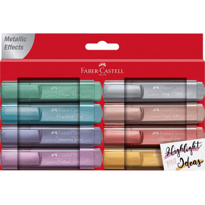 SET DESTACADORES FABER CASTELL - 8 COLORES METÁLICOS1