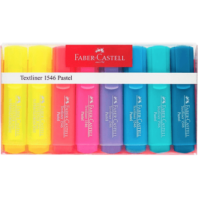 SET DESTACADORES FABER CASTELL FLUOR Y PASTEL - 8 UNIDADES1