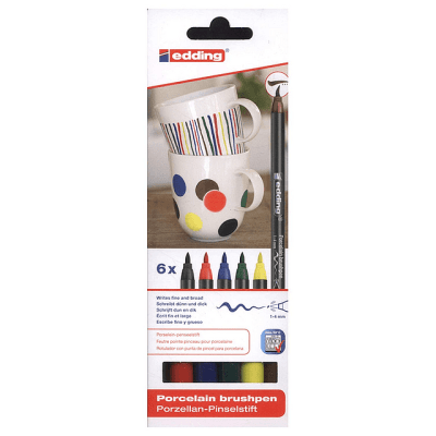MARCADOR BRUSH - EDDING PORCELANA SET 5 COLORES BÁSICOS1