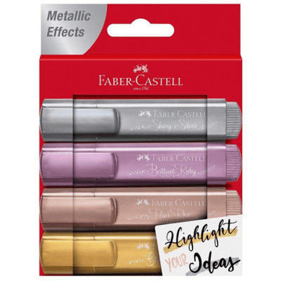 SET DESTACADORES FABER CASTELL - 4 COLORES METÁLICOS1