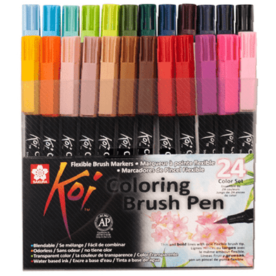 BRUSH PEN SAKURA KOI - SET 24 COLORES1